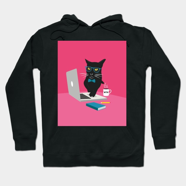 Work From Home Cat Hoodie by alancreative